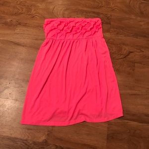 Pink strapless dress